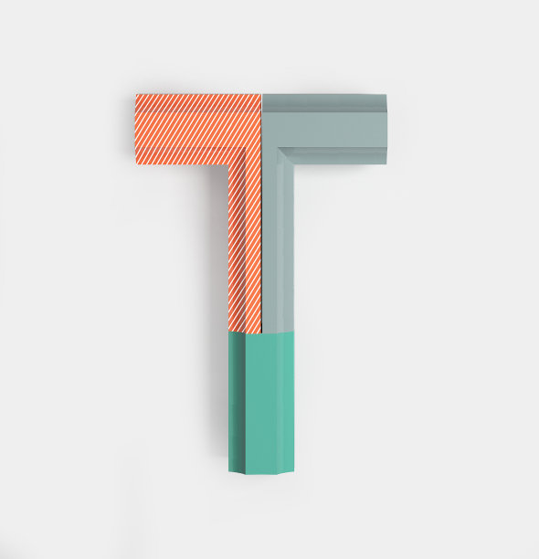 几何生动的字体。字母T图片下载