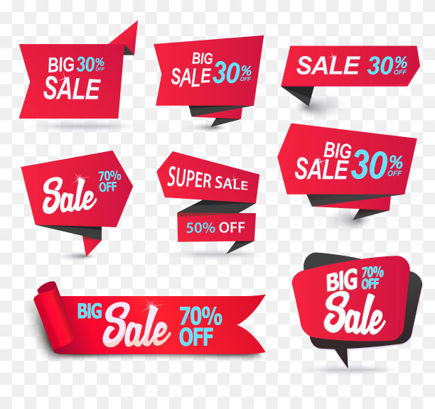 销售商店产品标签，标签或销售海报，现实的纸折扣横幅图片下载