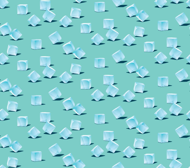 矢量插图。无缝图案的冰块图像。一个简单的物件，代表了夏日的激情。图片下载