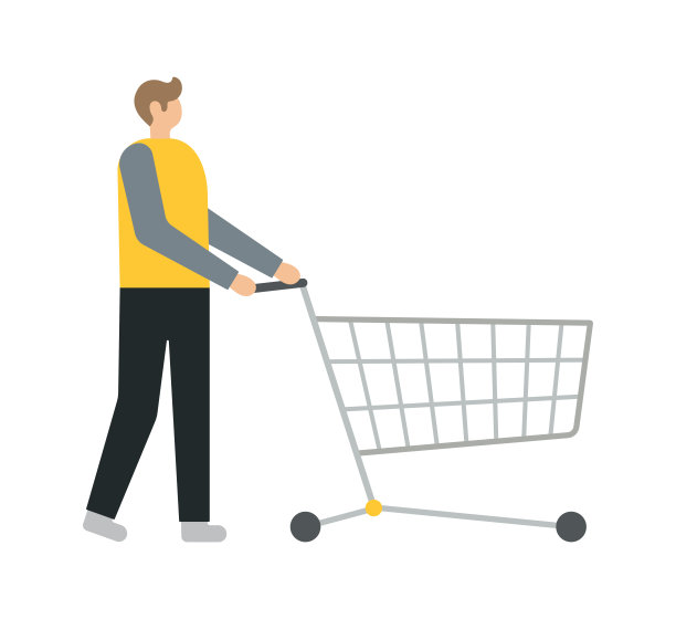 推着空手推车的商人图片下载