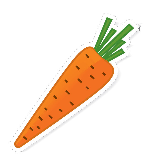 贴纸上有胡萝卜、蔬菜图片下载