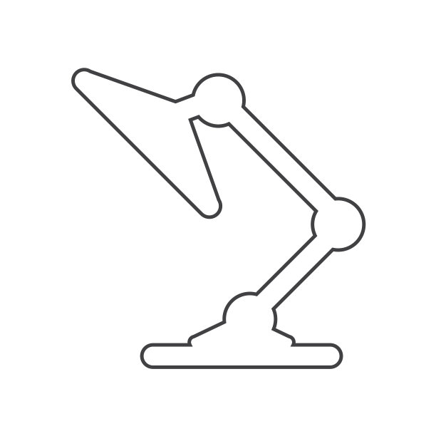 台灯图标与时尚简约和线条艺术风格的设计。矢量插图。图片下载