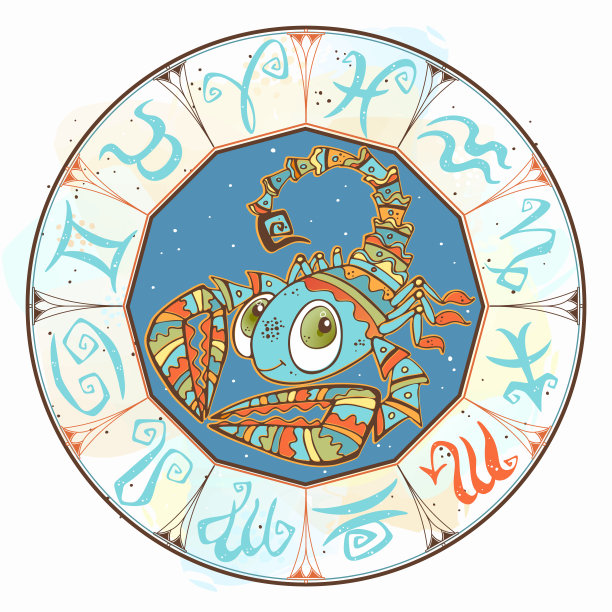 孩子们的星座是天蝎座。向量。图片下载