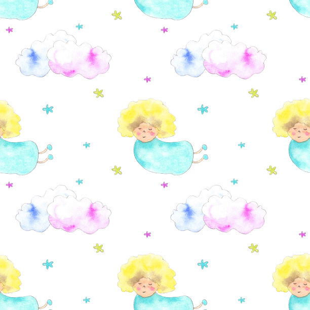 天使与云彩图案图片下载