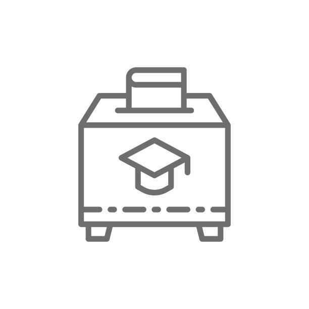带有书籍的慈善箱，教育捐赠，学生志愿者线条图标图片下载