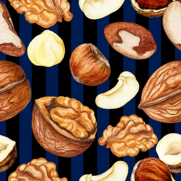 无缝食品图案的手拉螺母素材图片