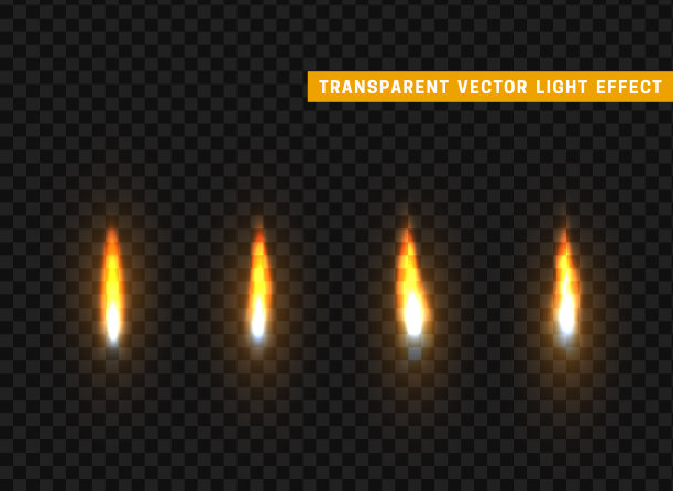 火火焰集孤立现实素材图片
