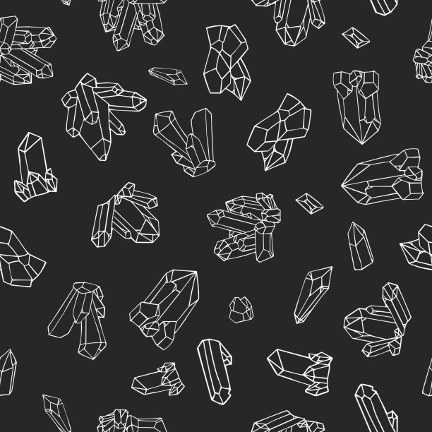 手绘水彩水晶无缝图案图片下载