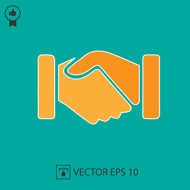 握手矢量图标。手颤抖的象征。商业交易符号EPS 10。图片下载
