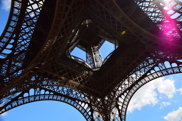 巴黎战神广场上的埃菲尔铁塔图片下载
