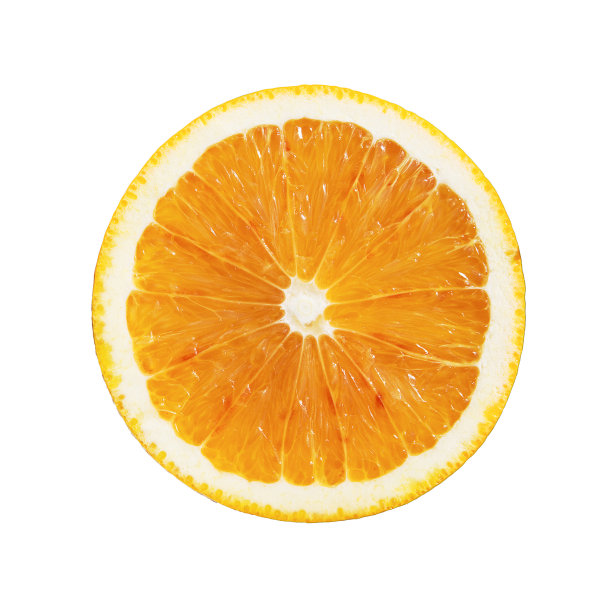 分离出来的新鲜多汁的桔子片图片下载