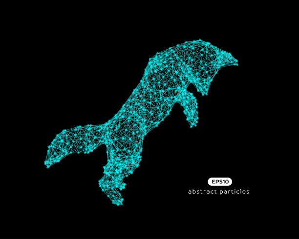 跳跃狐狸的矢量抽象插图。图片下载