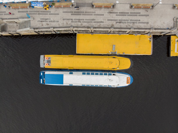 旅游船在河码头桥的背景图片下载