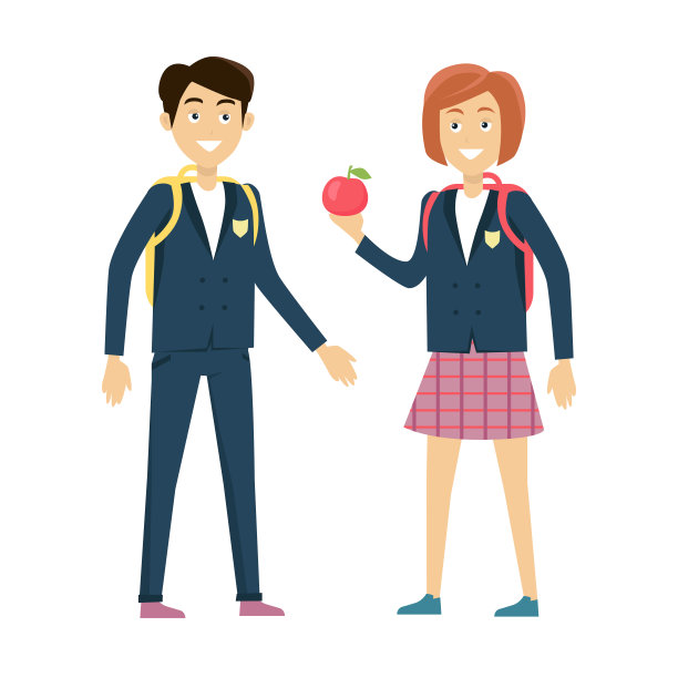 平面设计中的学生概念矢量插图。图片下载