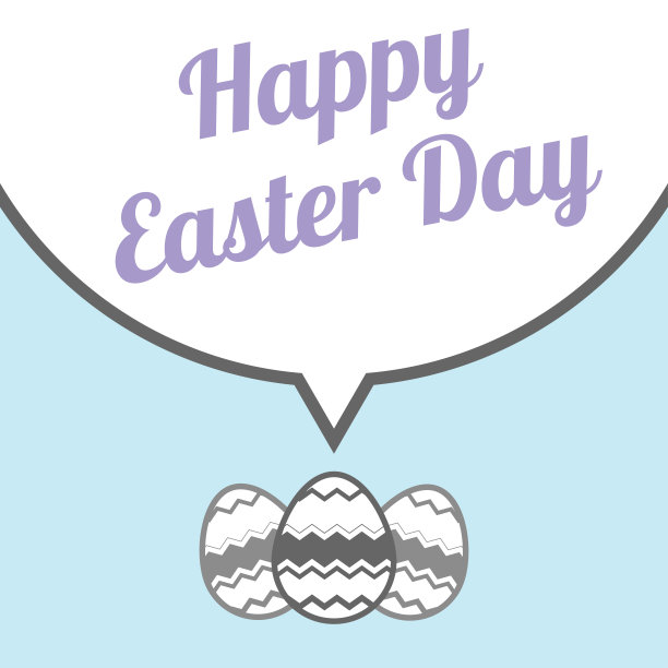 带有语音泡泡的复活节彩蛋图片下载