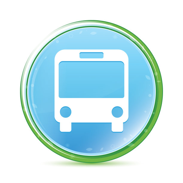 巴士图标自然水蓝蓝色圆形按钮图片下载