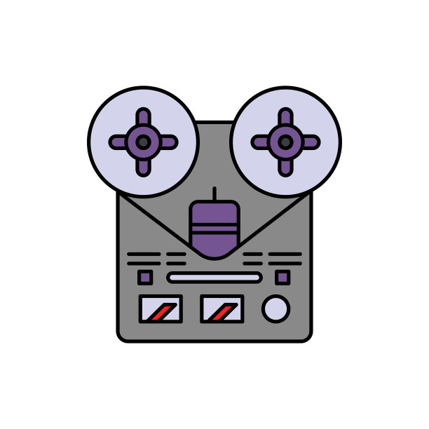 磁石电话，音频，磁带图标。色彩元素音乐工作室设备图标。优质的图形设计图标。标志和符号收集图标图片下载