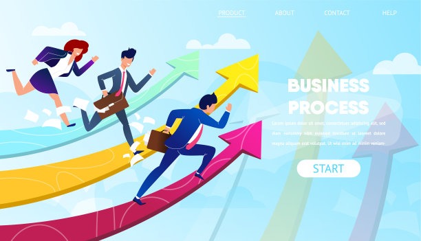 商业人士靠增长的箭走向成功。图片下载