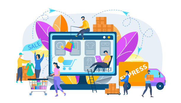 网上购物、订餐、快递图片下载