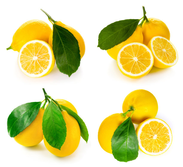 柠檬孤立在白色图片下载