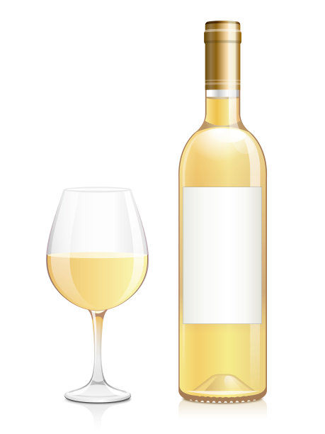 甜白葡萄酒。矢量图图片下载