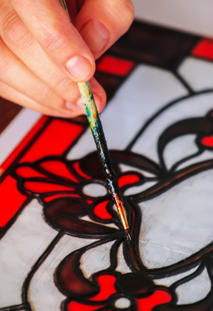 艺术家特写画花图片下载