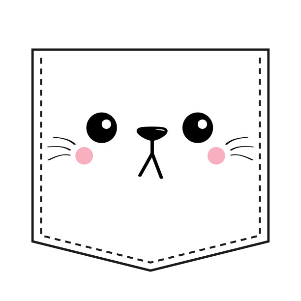 猫悲伤的头脸剪影图标口袋印花。t恤的设计。轮廓线。可爱的卡通猫咪形象。的眼睛,胡子。卡哇伊的动物。有趣的小猫。平面设计。白色背景图片下载