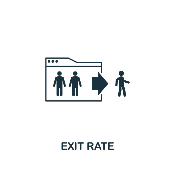 退出速率图标。创意元素设计从内容图标集合。像素完美的退出率图标的网页设计，应用程序，软件，打印使用图片下载