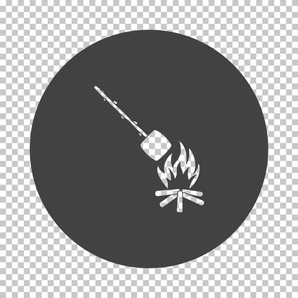 露营火与烤棉花糖图标图片下载