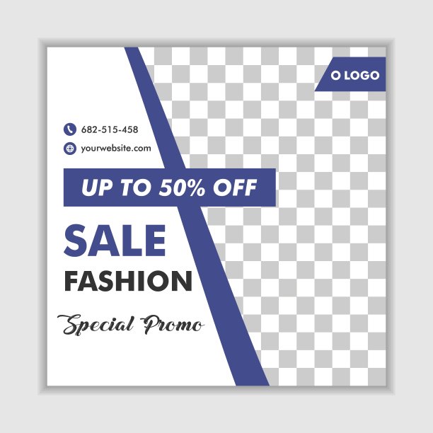 时尚销售社交横幅模板向量图片下载