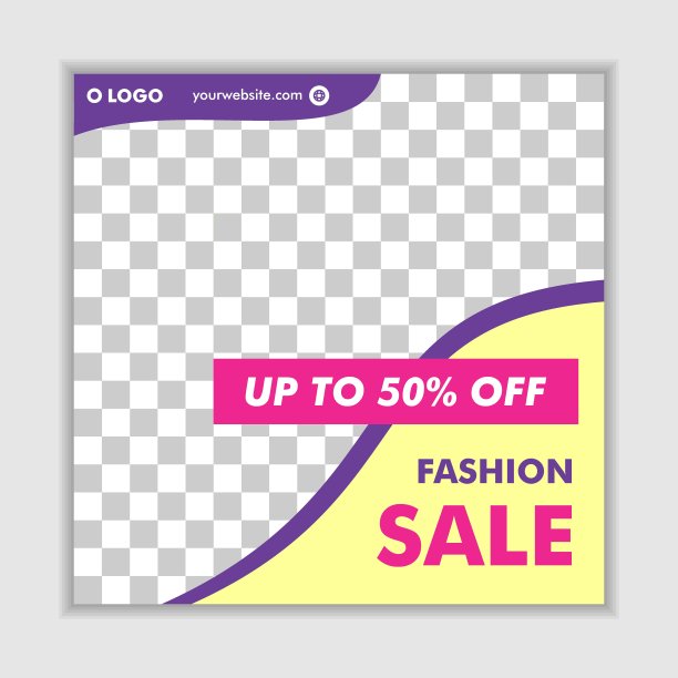 时尚销售社交横幅模板向量图片下载