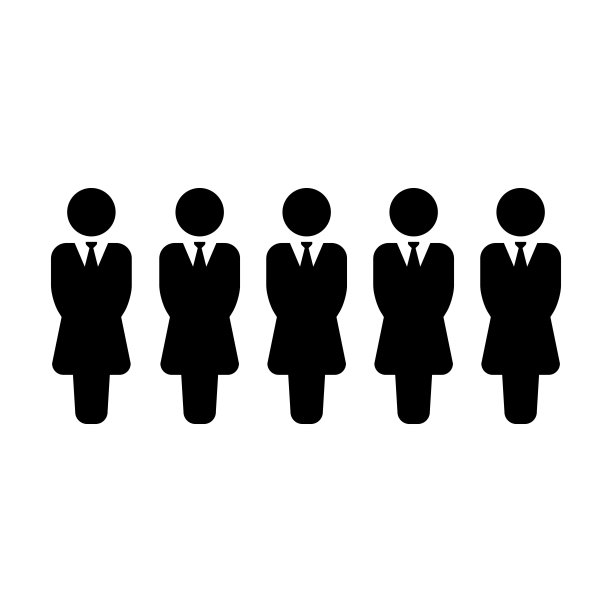 人的图标向量女性群体的人的符号化身为企业管理团队在平色字形象形文字图片下载