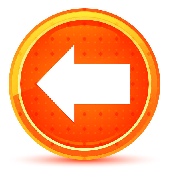 返回图标自然橙色圆形按钮图片下载