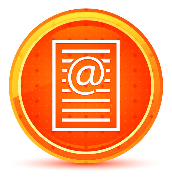 电子邮件地址页面图标自然橙色圆形按钮图片下载