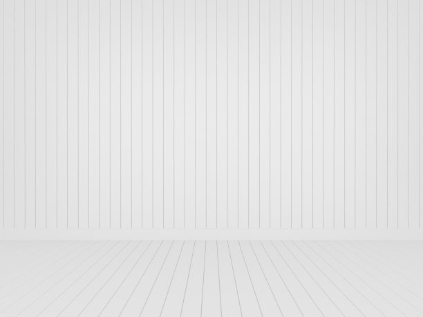 白色木墙与木地板，3d渲染空房间图片下载