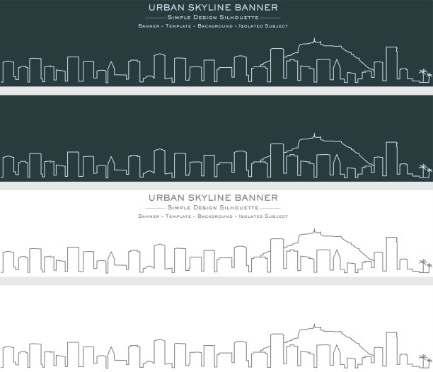 阿利坎特单线天际线横幅图片下载