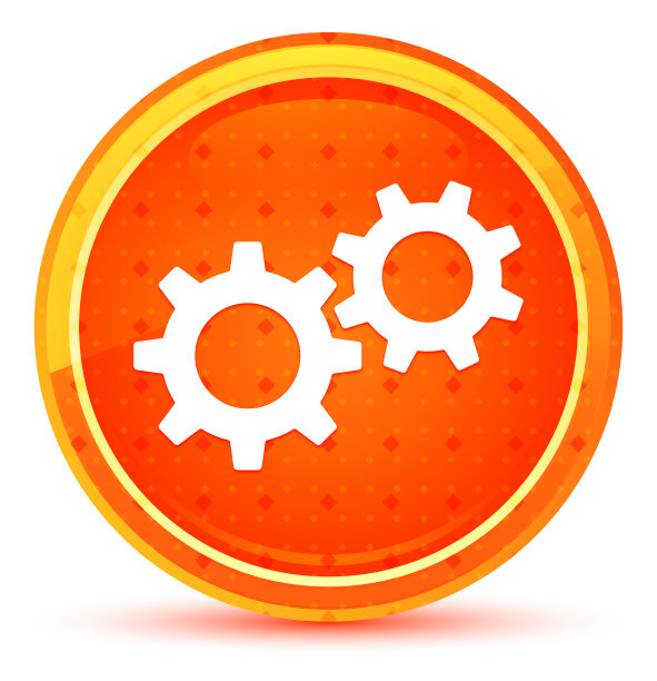 设置过程图标自然橙色圆形按钮图片下载