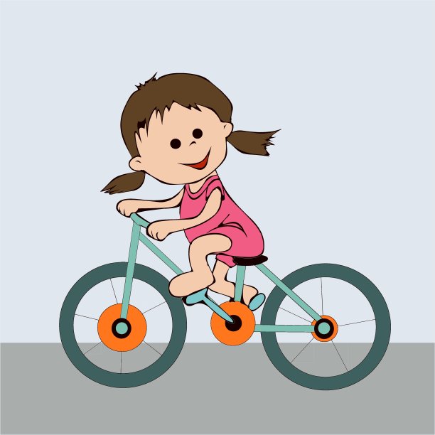 可爱的孩子骑自行车，可爱的，女孩，男孩，运动，儿童运动，儿童发展，生活，涂色书，儿童书，图片下载