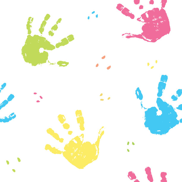 手戳无缝图案，油漆染背景矢量插图图片下载