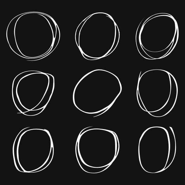 一套手绘圆圈素材图片