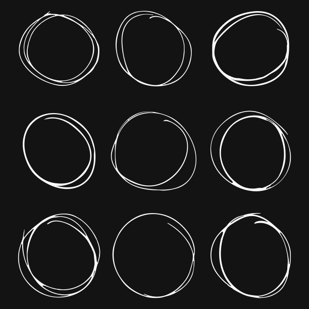 一套手绘圆圈素材图片