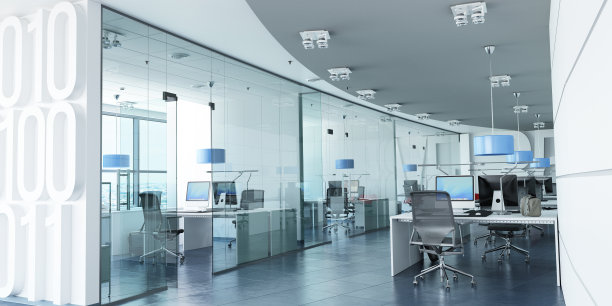 现代企业办公室蓝色图片下载