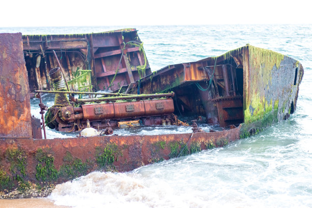 失事船只生锈的部分图片下载