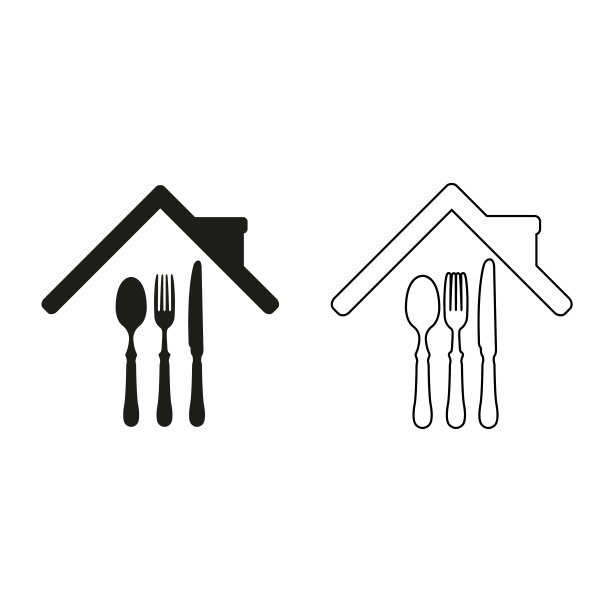 餐厅-绿色矢量图标图片下载