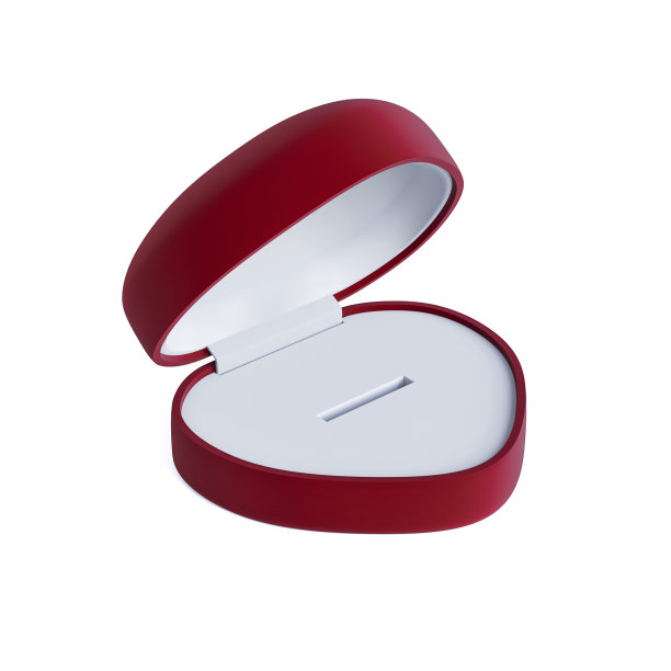 在白色孤立上打开一个心形的红色盒子- 3D插图图片下载