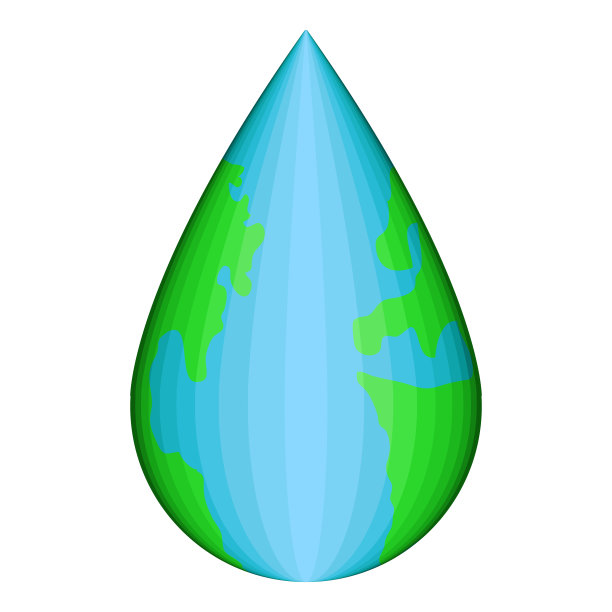 孤立的地球与一滴水的形状图片下载