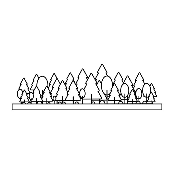 大自然与树木景色隔绝于黑白之中图片下载