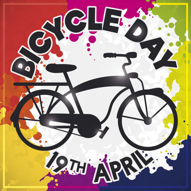 自行车纪念LSD发现或自行车日，矢量插图图片下载