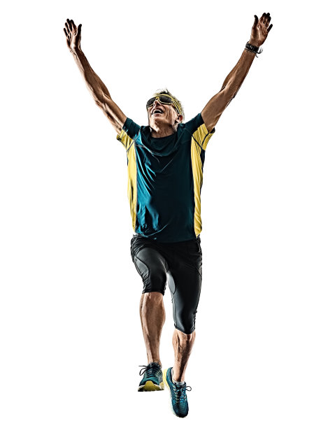 老年男子跑步者跑步者慢跑剪影孤立wh图片下载