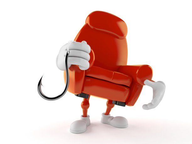 扶手椅人物拿着鱼钩图片下载